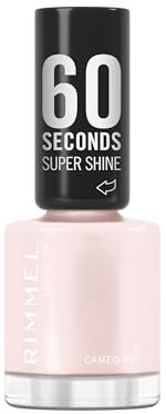 Rimmel - 60 Seconds Super Shine Vernis à ongles, 108 Cameo Rose, Vernis à séchage rapide, Couleur vive, Longue tenue, 8 ml