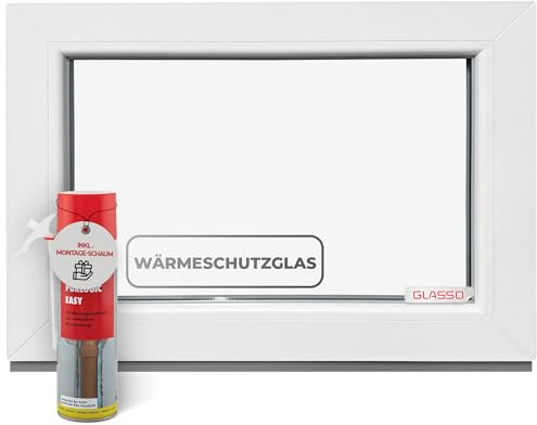 Fenster Festverglasung 100x80 cm 2 fach Verglasung - Alle Größen Kunststofffenster mit 60mm Profil - Kellerfenster BxH: 1000x800mm Perfekt für Fenster Gartenhaus, Garagenfenster, Hauskeller