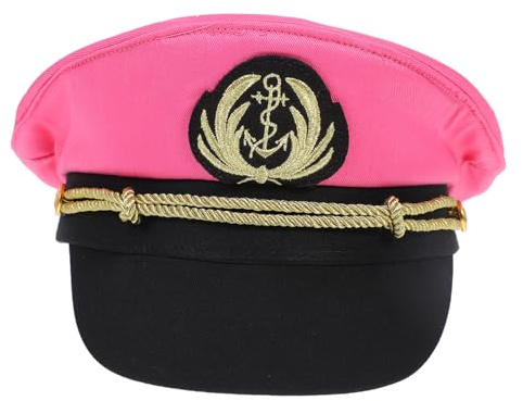 ROMISBABA Embroidered Cotton Sailor Hat with Nautical Captain Pattern, Comfortable and Breathable Boater Hat for Women, for Dress and Cosplay Party Accessories