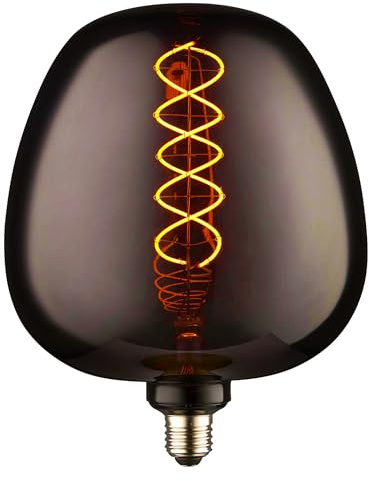 National Lighting Onyx Smoked Filament Bulb - E27 LED 4W Warm White Light Bulb – IP20 Rated, Glass Grey Decorative Lighting Accessory for Indoor Use – Non-Dimmable LED Light Glass & Steel Construction