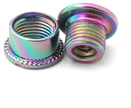 Shophubio Bulloni a manovella per ruota dentata, durevoli per viti a tripla corona realizzati in acciaio legato ad alta resistenza, chiusure esagonali colorate da 5 mm e pieghevoli per bici (C)