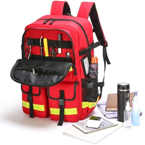 Cubstone Erst Hilf Tasch Leer, Notfalltasche Leer für Krankenschwester, Medizintasche Reise, Notfallveranstaltung Tasche Arzttasche für Hausarzt, Medizin Organizer - für EMT,Hausbesuche(Red)
