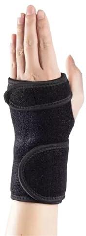 DSFIHJO Handledsbandage 1 st justerbart sporthandledsskydd, fast stöd, andas, justerbar (svart, vänster)