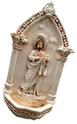 Acquasantiera cattolica Sant Jude Acquasantiera per ingresso, casa, chiesa, decorazioni da parete, regalo per la prima comunione, regali religiosi da appendere alla parete