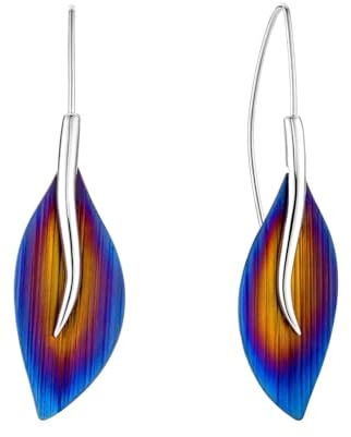 LillyMarie Sterling-Silber Ohrringe mit Blau-Lila Farbverlauf und Hakenverschluss