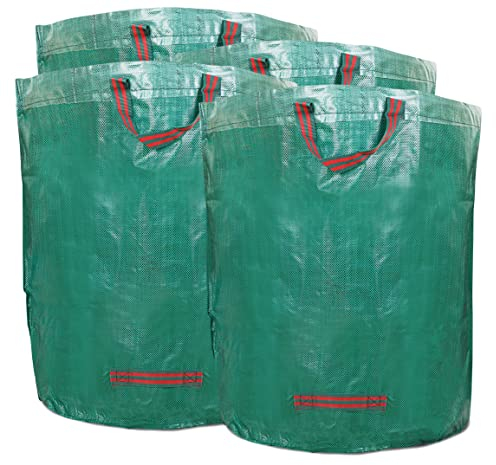 WUNDERGARDEN 4X 272L Gartenabfälle, Laub, Grünschnitt, Pflanzenabfälle, Kompost - Rundes Format, selbststehend und faltbar - Laubsäcke & Gartensäcke