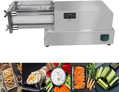 WHYYDSS Coupe-Frites Professionnel, Coupe-Pommes de Terre en Acier Inoxydable, Coupe-Frites électrique, idéal pour Les Pommes de Terre, Les Carottes, Les concombres pour la Cuisine Commerciale,Silver
