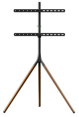 GUODDM Supporto TV Pavimento Terra Treppiede - Porta TV da 45 a 65 Pollici, TV Stand Tripod Elegante Nero, Supporto Monitor Girevole a 70° e Regolabile in Altezza