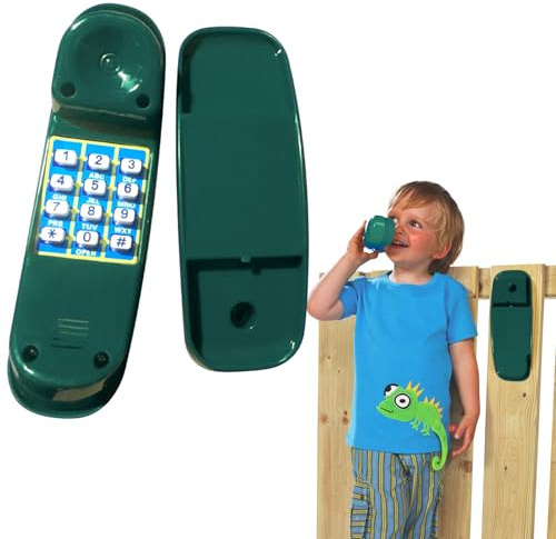 Whyzsjnclg Téléphone Jouet, téléphone pour Enfants, Jouet de Simulation de 8, 5 Pouces avec Boutons Base et numérique, en Toute sécurité et pour l'apprentissage interactif âgé 3 Ans Plus, Vert