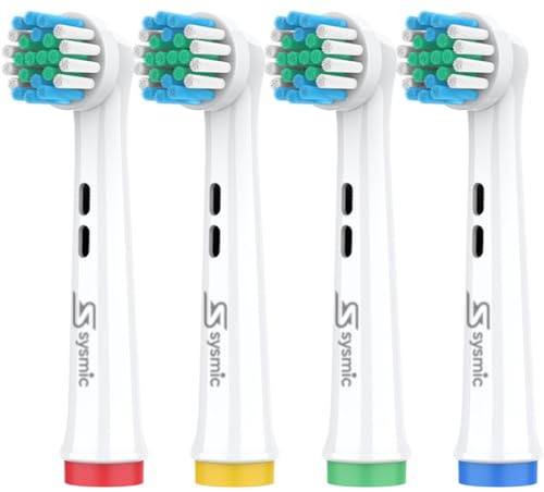 Oral B Compatible Replacement Electric Toothbrush Heads - 4 Pack, Gentle Clean for Sensitive Gums