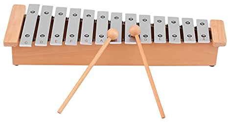 SEAFRONT Glockenspiel mit 13 Tönen, Tragbares Aluminium-Xylophon, Klarer Klang, Resonanzboden aus Buche, Perfekt für den Musikunterricht für Kinder