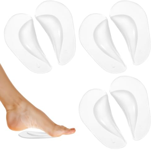 3 par gel fotvalv dynor plattfot inlägg ortopediska | Innersulor, fotstöd, innersulor, fottryck för plattfot. Plantar fasciiiit, silikonbågar, stöd plantar fasciit
