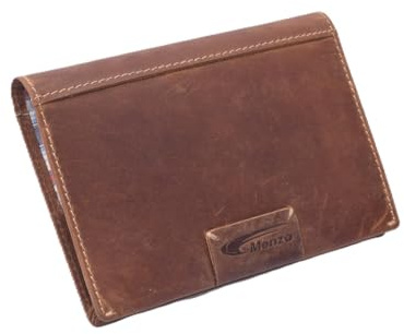 Menzo Reisepasshülle aus echten Leder Reisepassetui Passport Reisepasshülle Reisebrieftasche (braun)