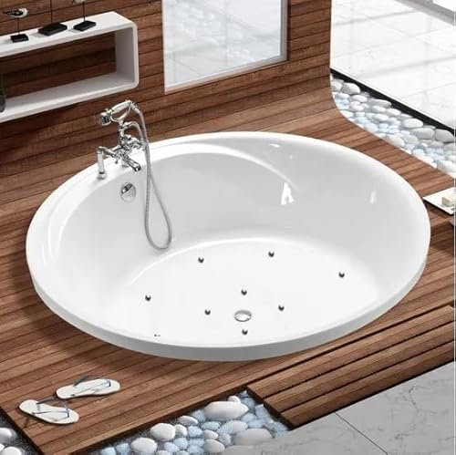 BagnoItalia Vasca da bagno da incasso circolare da 150 cm con 12 getti senza miscelatori