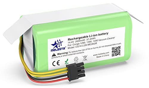14.4V 2600mAh Li-Ion Batería de Reemplazo para Aspiradora Conga 1290, 1390, 1490, 1590