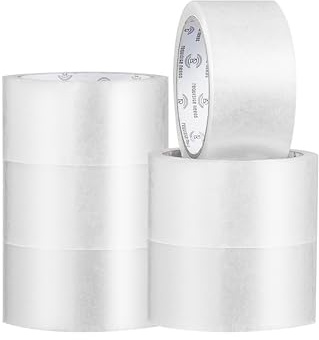 REQUISITE NEEDS Heavy Duty Strong Packaging Tape, Great For Packing, Shipping & Moving, 6 Roll (Clear, 48MM x 66M)