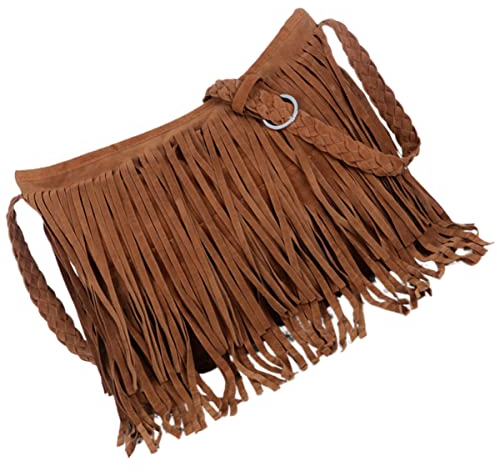 VALICLUD 1stück Fransen Umhängetasche Kunstleder Für Handtasche Mit Fransen Und Schulterriemen Hellbraun Für Alltag Und Besondere Anlässe