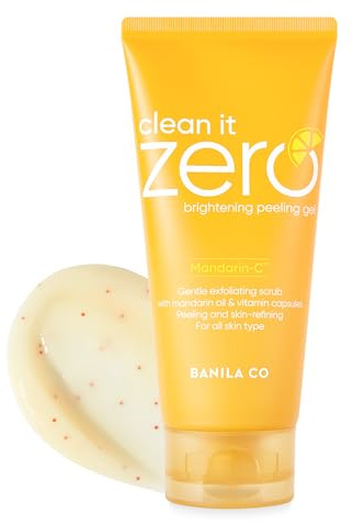 BANILA CO Clean it Zero Brightening Peeling Gel | Gentle Exfoliating Scrub with Mandarin Orange Extract, Korean Skincare for Smooth & Radiant Skin (120ml / 4.05 fl.oz)