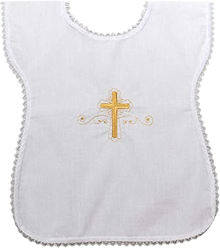 Holyhome Unisex-Taufhemd, Taufkleid, Einheitsgröße, hergestellt in Italien, handbestickt, weiß, geeignet für Babys von 0-24 Monaten, Zeremonie Taufe