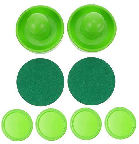 Toyvian Air Hockey Puck Mit Pucks Und Schiebern Tisch Ersatz Zubehör Inklusive Grünem Filz Für Tor