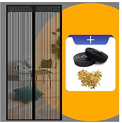VVLXRIC Balkon Fliegengitter Leise Mit Magnet Fliegengitter Balkon Klassische Innovation Insektenschutztür Magnet Ideal für Die Balkontür Terrassentür,90×200cm