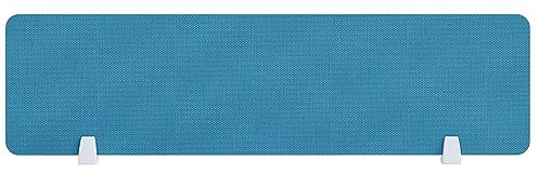 DLUXCA Acoustic Divider for Desk, Home Office, Soundproofing, Room Divider, Privacy Screen, Table Divider with Clamps, Sound Insulation, Optional Multicoloured, Blue, 120 cm x 30 cm