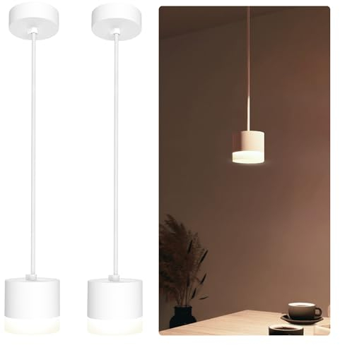 SSC-LUXon 2er Set Design Deckenleuchte VORA - moderne Pendelleuchte Esstisch mit Leuchtring inkl. GX53 Lampe neutralweiß dimmbar 6W