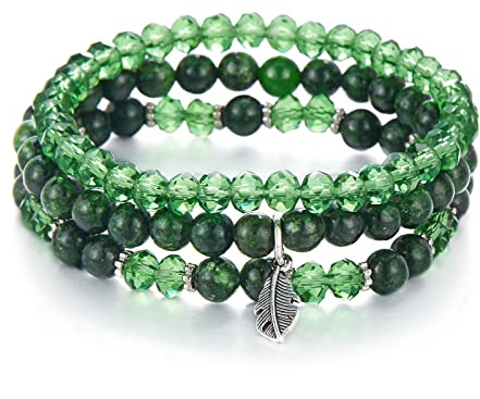 FULU AUTUMN Perlenarmband Stretch Damen Armband Mehrschichtiges Boho Modeschmuck für Mama Oma und Frau Geburtstagsgeschenk