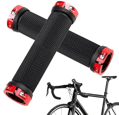 HunicandIU Poignées de Guidon de vélo, poignées de Guidon de vélo, poignées Doubles verrouillables, poignées de Guidon Confortables, poignée antidérapante pour vélos électriques, Scooters