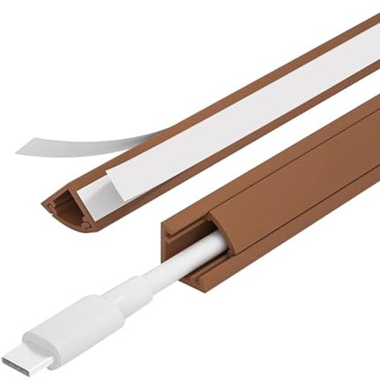 YZWZZXC Passacavi Pavimento Angolare da 100 Cm, Canalina Passacavi Muro, Nascondicavo in PVC, con Retro Autoadesivo, per Ufficio Domestico o Ambienti Esterni(Brown,32mm/1.3in)