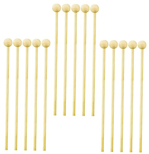 PRETYZOOM 50 Stück Holz Zuckerstifte mit Kugel für Selbstgemachte Leckereien Geeignet für Kuchen und Kleine Süßigkeiten für Partys und Selbstgemacht Candy Zubehör