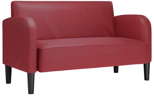 vidaXL Zweisitzer-Sofa Weinrot 110 cm Kunstleder