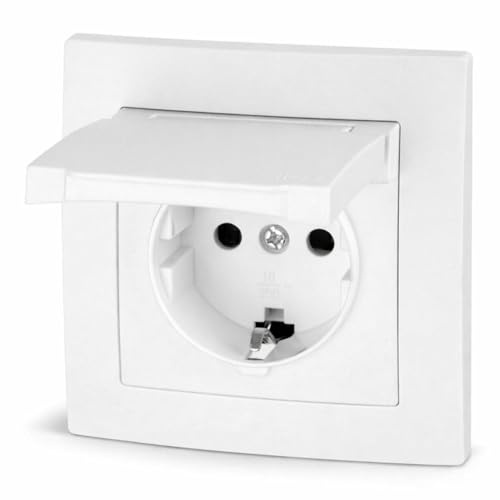 Unterputz Steckdose IP44, All-in-One, Serie ET-1 weiß
