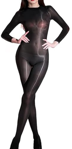 KANYULOVE Donna Bodystocking Collant Lucidi Olio Bodysuits 8D Trasparente Bodystocking Sexy Collant