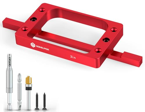 Gohelper 3 Fixed Size Door Hinge Jig for Door and Jamb, Aluminum Alloy Door Hinge Template Kit for Router, Mortise Jig Fits 3 inches Length 1/4 Radius, 5/8 Radius and Square Corner Hinges | Door Hinge Template Kit for Router, Mortise Jig, 1/4 R, 5/8 R and Square Corner Hinges
