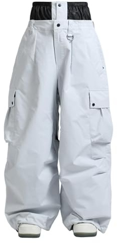 GSOU SNOW Pantalon de Ski pour Homme et Femme Pantalon de Snowboard - Baggy Oversize Ample Imperméable Coupe-Vent Respirant Chaud