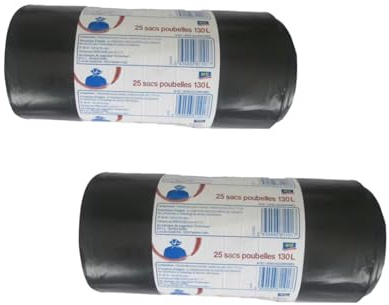 ARO Müllbeutel 130 L – 50 Stück (2 Rollen x 25) – Extra starke Großvolumen-Säcke für sperrige Abfälle