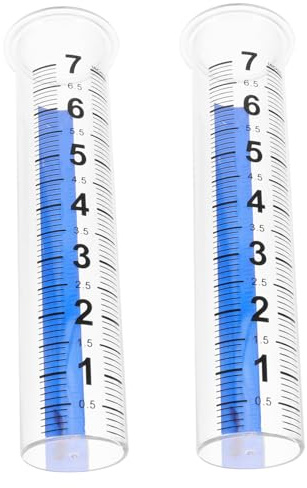 FUTUREORYY Lot de 2 Tubes Pluviomètres en Plastique Transparent pour Jardin Extérieur, Mesure Précise des Précipitations avec Graduations Visibles, Outil de Mesure Pluie Pratique et Réutilisable