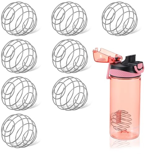 Classicseali 8 Stück Protein Shaker, Shaker Ball, 4.7cm Stainless Steel | Shaker Bälle Edelstahl für Wasserflasche Milchpulverbecher, Flaschenmischer, Shake Kugel Metall für Blended Getränke