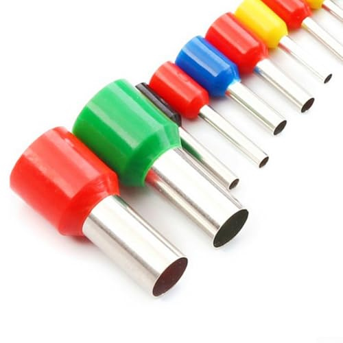 Klemmleisten-Set, kaltgepresste Kupferhülsen mit isolierten Aderendhülsen für Ringgabel-Flachstecker, 2120-teiliges Set für elektrische Kabel (800)