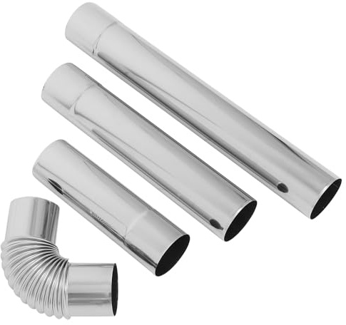 DIKACA Kit de 4 Tubos de Chimenea para Estufa y Chimenea de Gas y Fácil Mantenimiento Protección contra Corrosión de Acero Inoxidable Uso Residencial y Camping