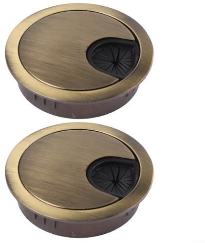 Cubiertas para agujeros de cable de escritorio, 2 ojales de cable de 53 mm para organizador de cables de escritorio, cubierta redonda con gestión eficiente y espacio de trabajo limpio para oficina en