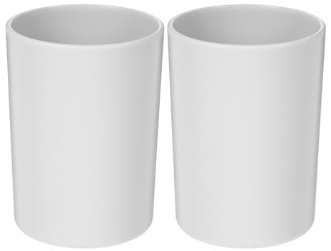 SEWACC Vasos para Enjuague Bucal Reutilizables Irrompibles 2 Piezas Gris, Vaso para Cepillos de Dientes Baño, Taza de Lavado Práctica y Compacta para Hogar y Viaje