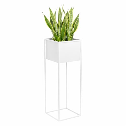 Anwicar Blumenständer Metall Weiß Höhe 100 cm - Pflanzenständer - Modern Deko Wohnzimmer - Salon Blumenhocker - Blumentreppe - Blumenregal Indoor - 100x24x24 cm