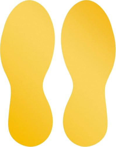 Durable 104704 Simbolo da Pavimento Impronta, Adesivo Rimovibile, per Aree Interne, Destra/Sinistra, Giallo