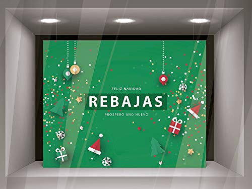 Oedim Fondo para Escaparate Rebajas | 70 x 100 cm | Sin Varilla | Fabricado en Glasspack | Decoración Escaparates Tiendas | Especial Navidad