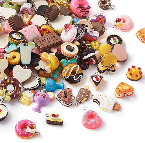 Beadthoven Harz-Anhänger, Cupcake-Dessert-Anhänger für Schmuckherstellung