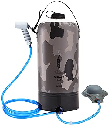 LIANYG Camping Duschbeutel 10l Aufblasbare Wassertaschen Leichte Tragbare PVC Leck-Proof Camping Bath Beutel Für Camping Wasser Lagerung Campingdusche 492 (Color : Gray)