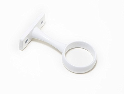 One Stop DIY 4 Schrankschienenhalterungen, 19 mm Durchmesser, Weiß