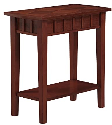 Convenience Concepts Dennis Beistelltisch mit Ablage 61.0 cm - Moderner Wohnzimmer-Beistelltisch mit Ablage, Übergangsnachttisch, Mahagoni